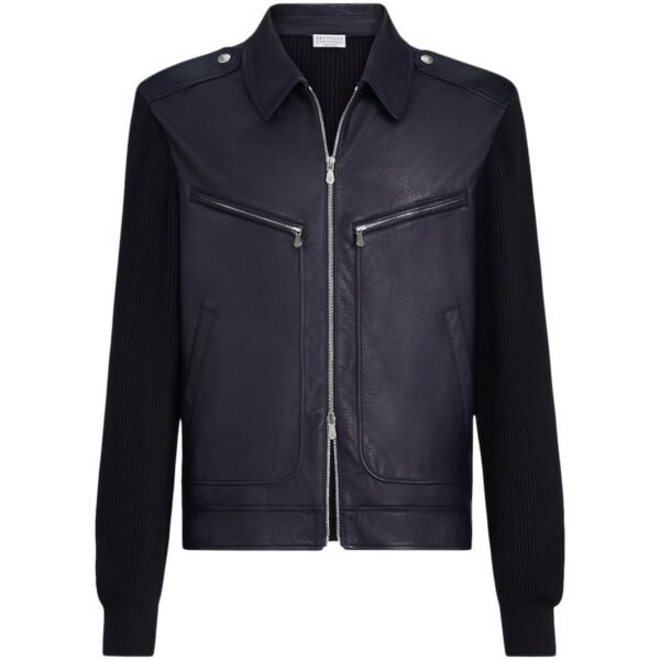 Knitted Leather Jacket