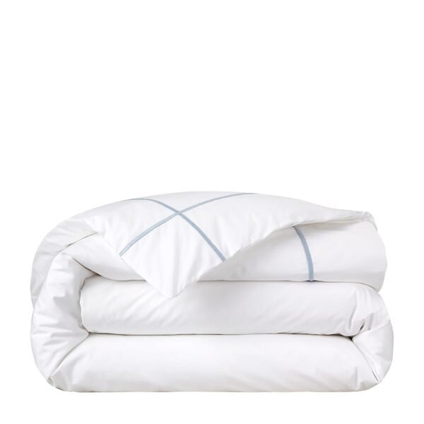 Pima Cotton Athena Celeste Super King Duvet Cover (260cm x 220cm)