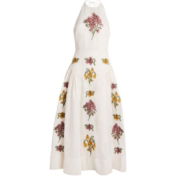 Linen Balsa Cordillera Midi Dress