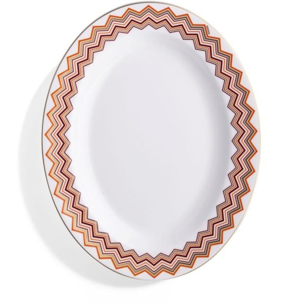 Porcelain Zigzag Oval Serving Dish (36cm)