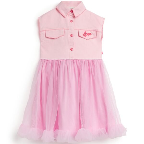 Denim and Tulle Shirt Dress (2-12 Years)