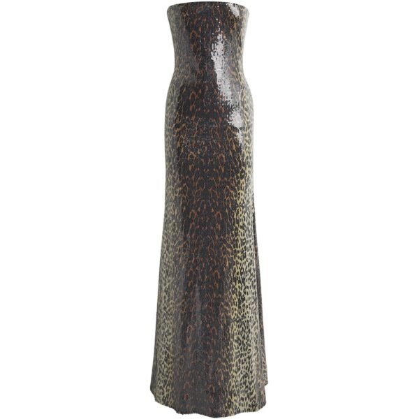 Sequinned Leopard Print Gown