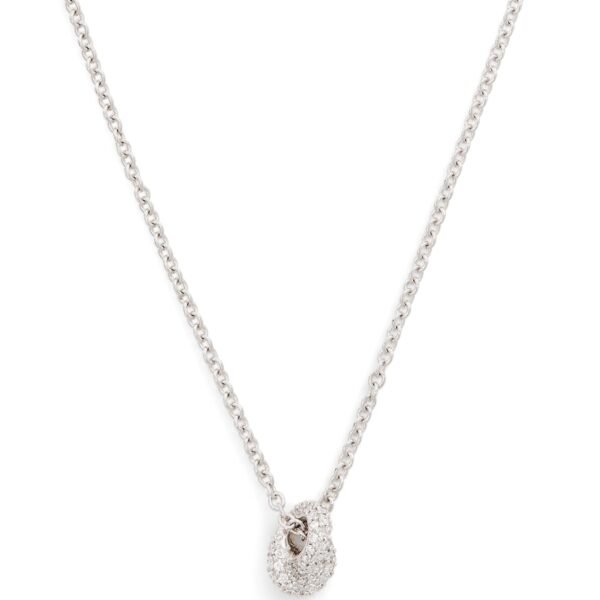 White Gold and Pavé Diamond Legacy Knot Necklace