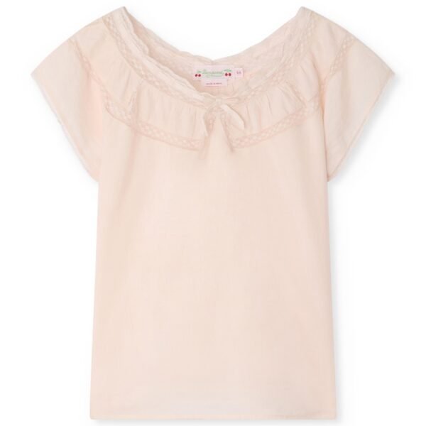 Organic Cotton Lace-Trim Leana Blouse (10-14 years)