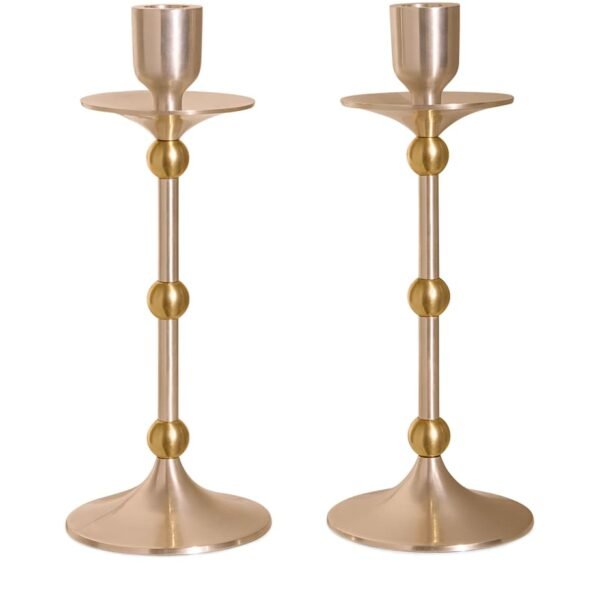 Medium Silver-Plated Cilia Candlestick Holder (25cm)