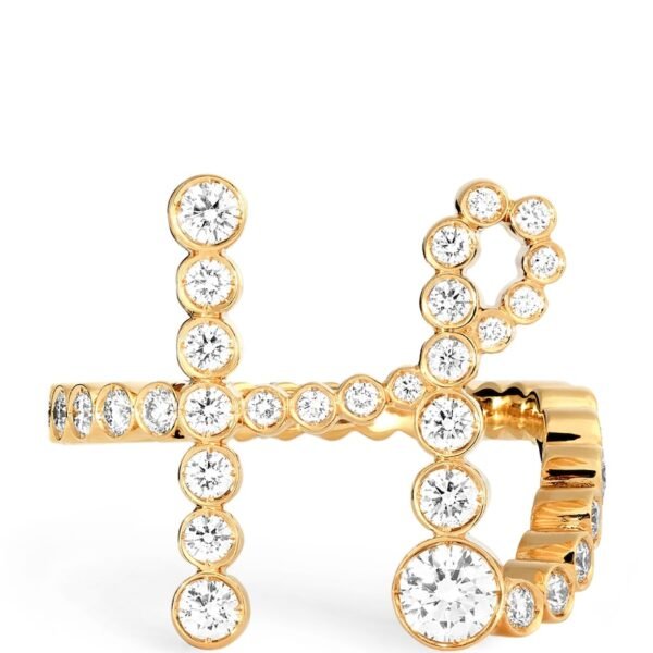 Yellow Gold and Diamond Ensemble ‘H’ Ring