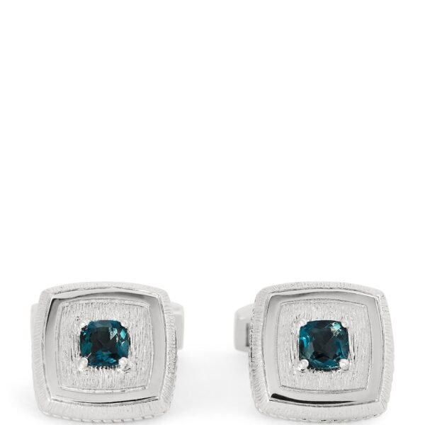 Sterling Silver and Topaz Graffiato Cufflinks