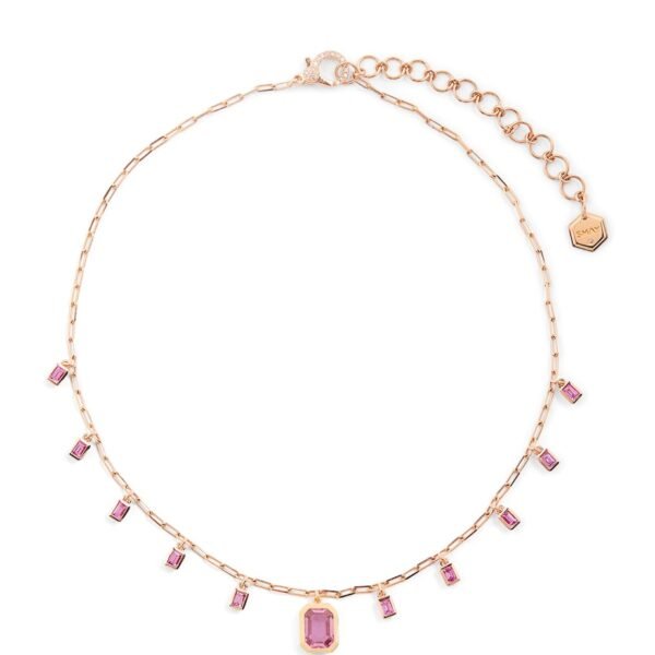 Rose Gold and Sapphire Illusion Choker