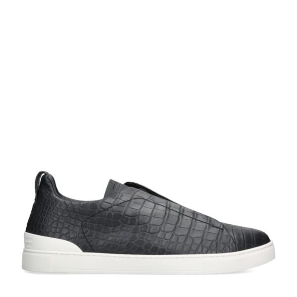 Crocodile Leather Triple Stitch SECONDSKIN Sneakers
