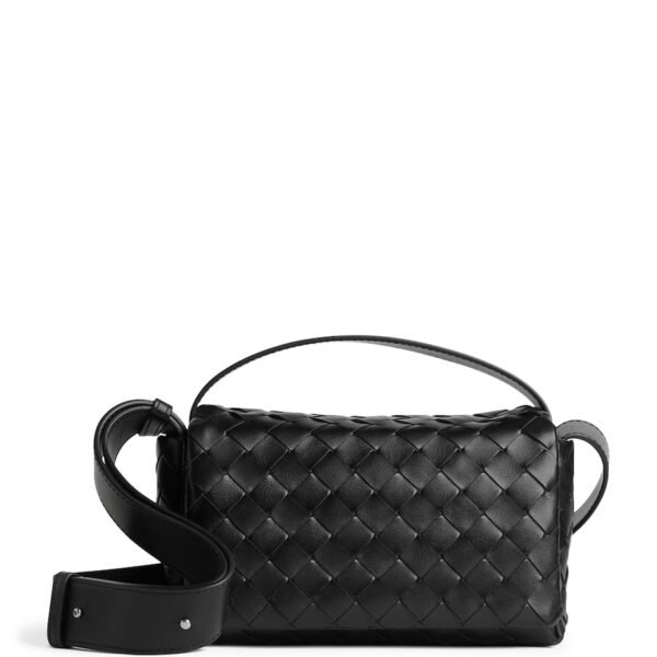 Mini Leather Intrecciato Flap Cross-Body Bag