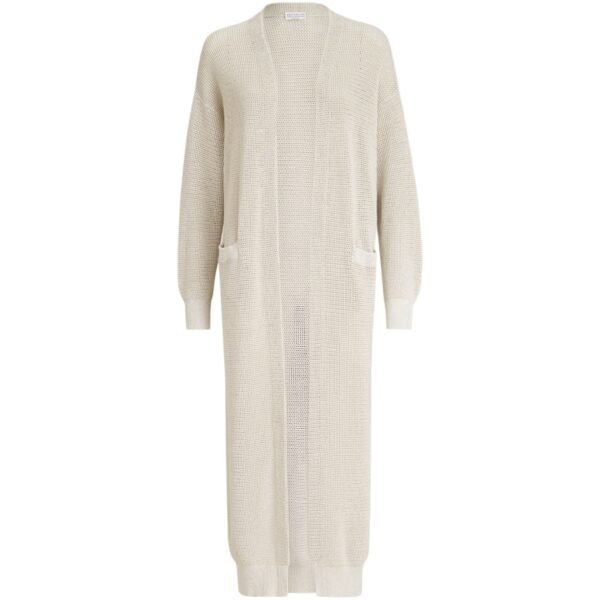 Cotton-Blend Knitted Long Cardigan
