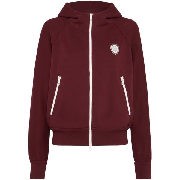 Techno Cotton Piqué Zip-Up Hoodie