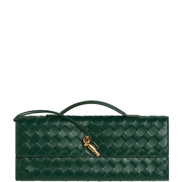 Small Leather Top-Handle Clutch Bag