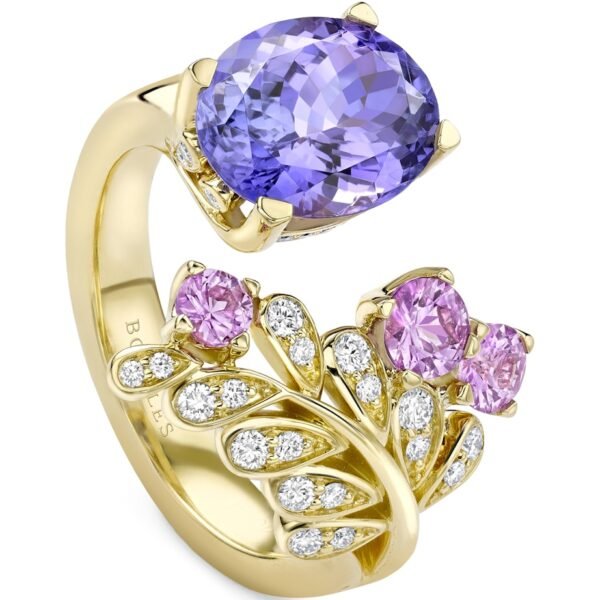 Yellow Gold, Diamond and Tanzanite A Family Journey Provence Ring