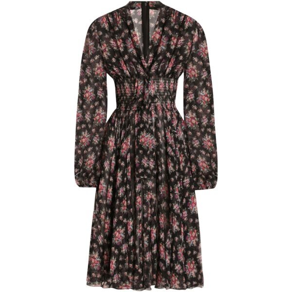 Silk Floral Midi Dress
