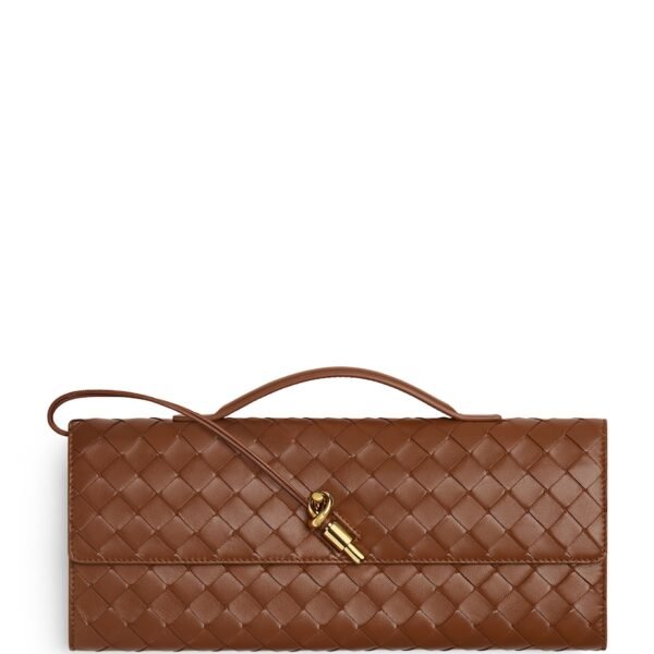 Intrecciato Leather Andiamo Clutch Bag