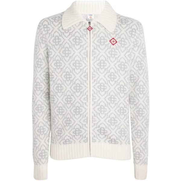 Monogram Zip-Up Cardigan