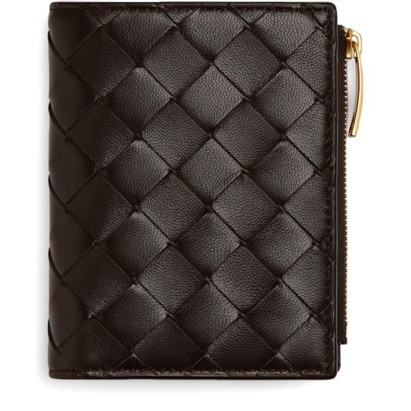 Leather Intrecciato Bifold Card Holder