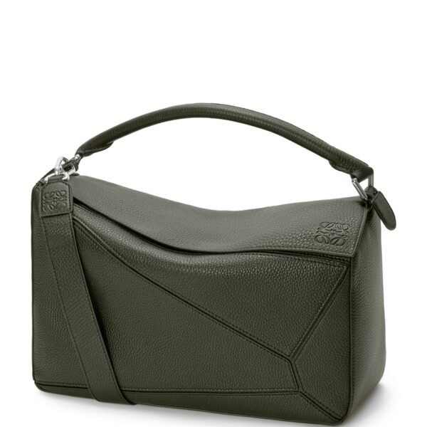 Large Leather Puzzle Top-Handle Bag