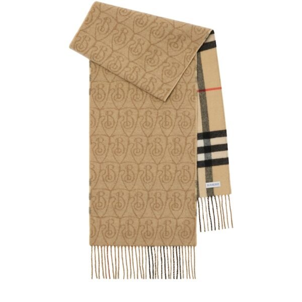 Cashmere Reversible B Shield Scarf