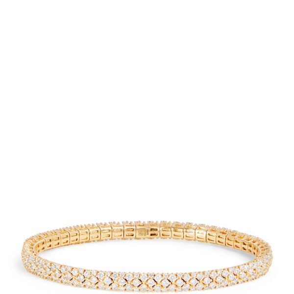 Yellow Gold and Diamond Stretch Tennis Bracelet